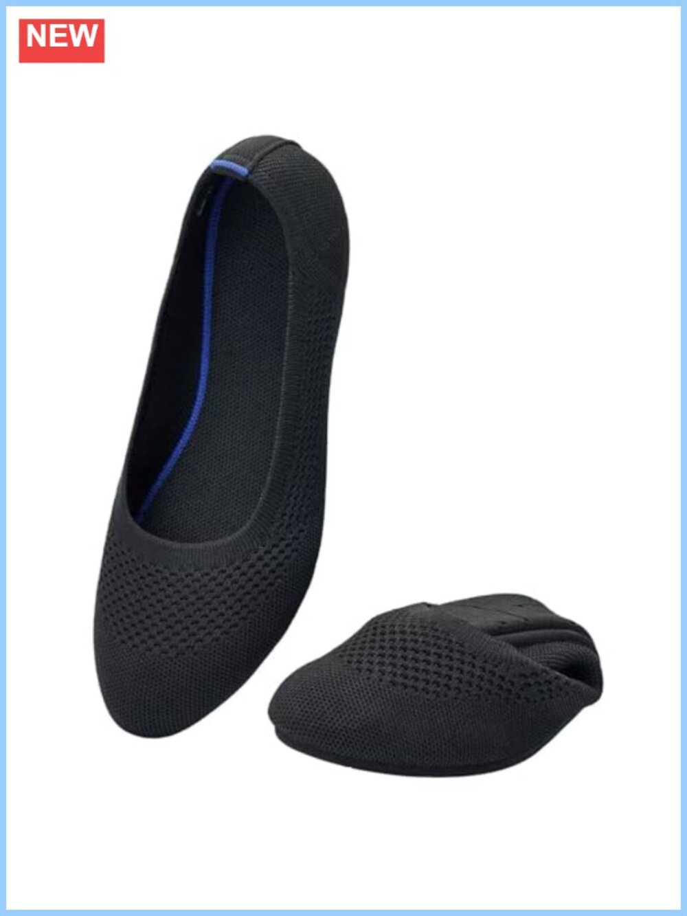 Women's Ballet Flats Comfort Knit Slip On Walking Shoes